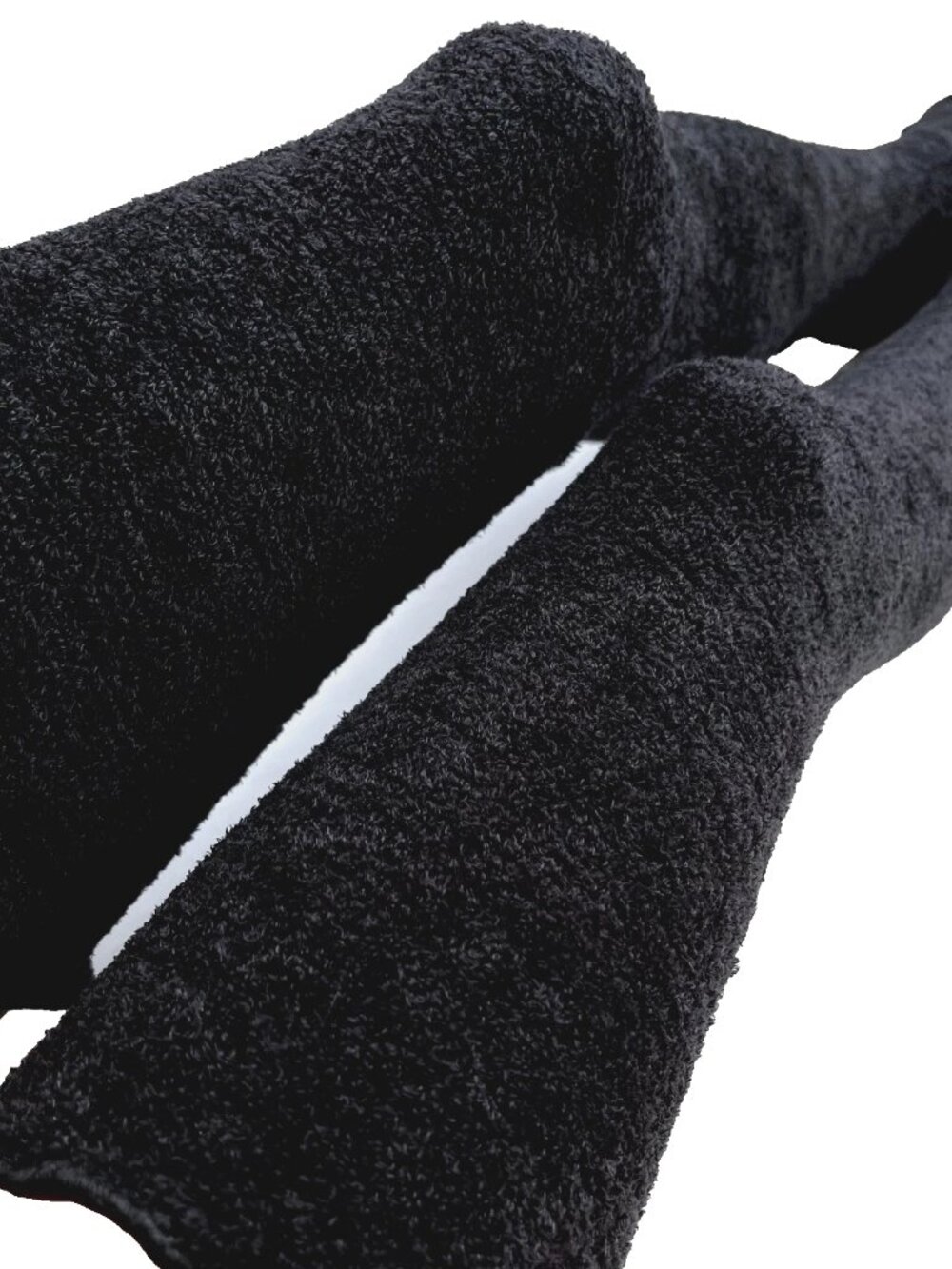 Long Fuzzy Leg Warmers Black Furry Sherpa Socks Footless Leggings Thigh Highs OS